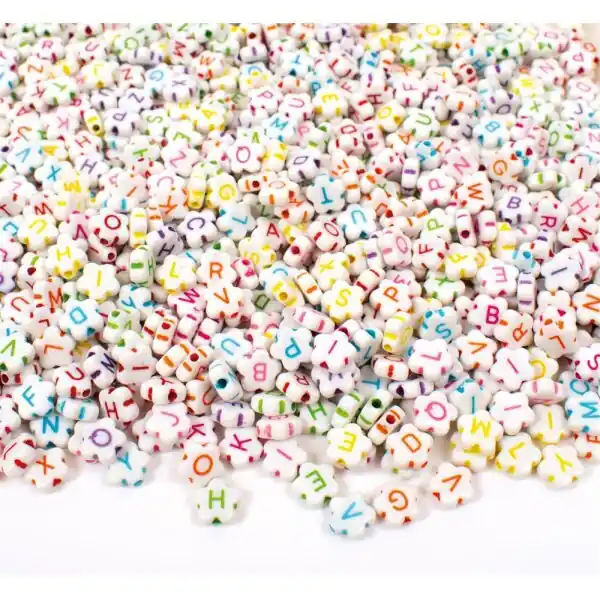 Abverkauf Buchstabenperlen Blumen, ca. 920 Stück