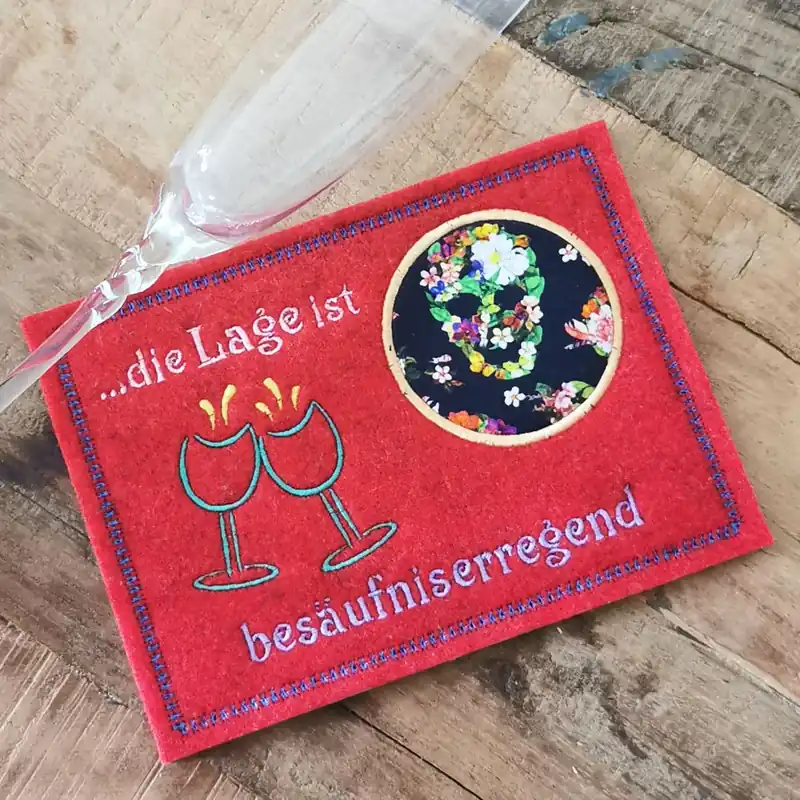 -Ernste Lage- ITH Mugrug Schild Einzeldatei mit Spruch Stickdatei Heißes Angebot